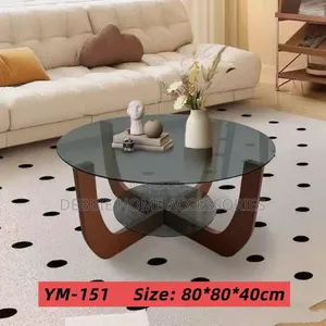 Modern Triangle Glass Coffee Table Ym-151(Size 80*80*40)Cm