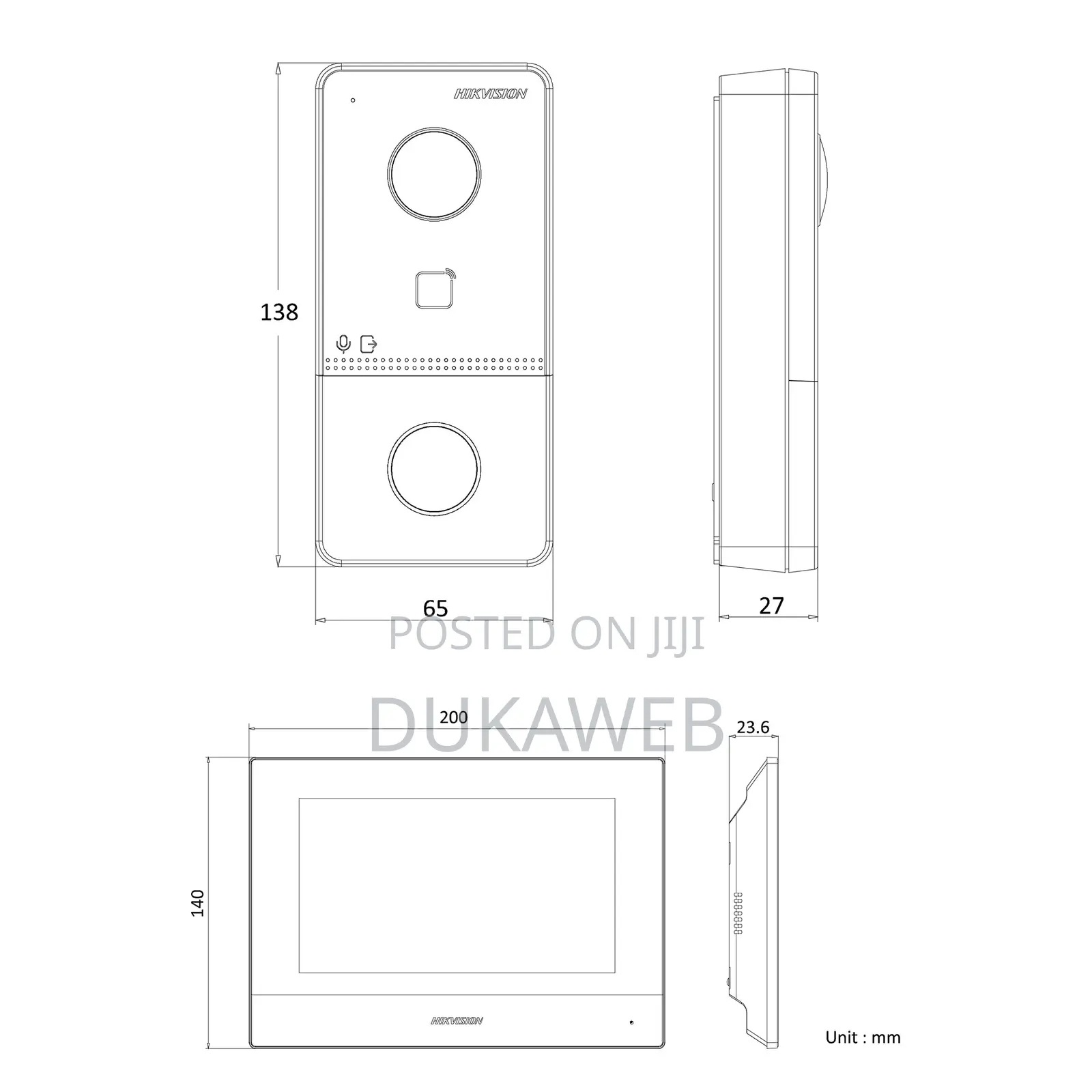 Hikvision Ds-Kis603-P 7-Inch Ip Wireless Video Door Phone – Brand New