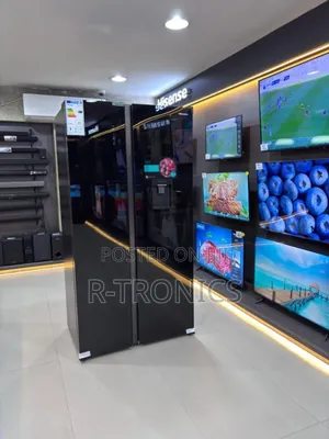 Hisense Refrigerator 529l Side by Side Doors Black Mirror Finish