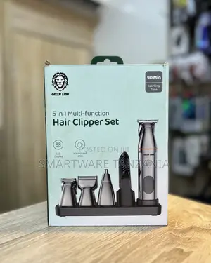 Green Lion 5-in-1 Hair Clipper Set 90min Battery Led Display Ipx6