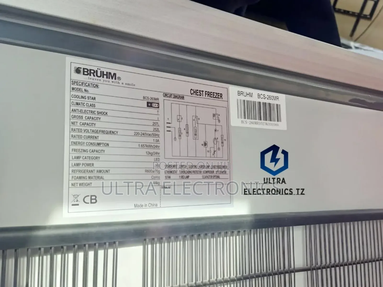 Bruhm Chest Freezer Bora 262liters Powerful Compressor