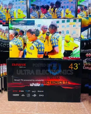 Aiwa Smart Frameless Tv 43 Inch With Youtube,
 Wifi
 Hdmi
 Usbport