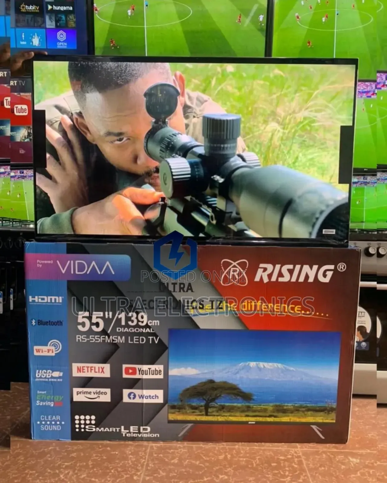 High Quality Rising Inch 55 Smart Frameless Vidaa Tv