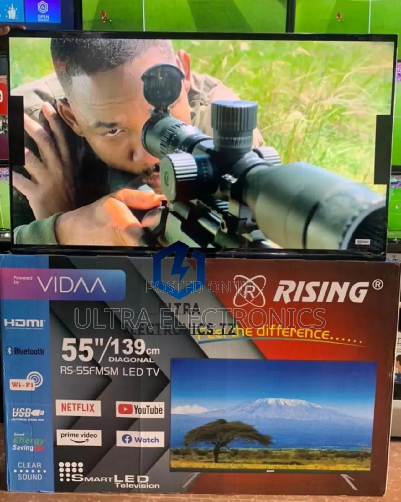 High Quality Rising Inch 55 Smart Frameless Vidaa Tv