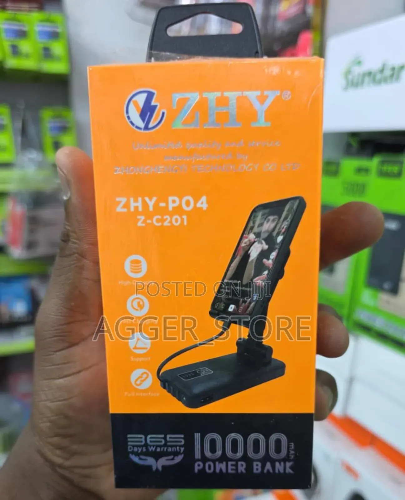 Zhy 10000mah Powerbank With Phone Stand