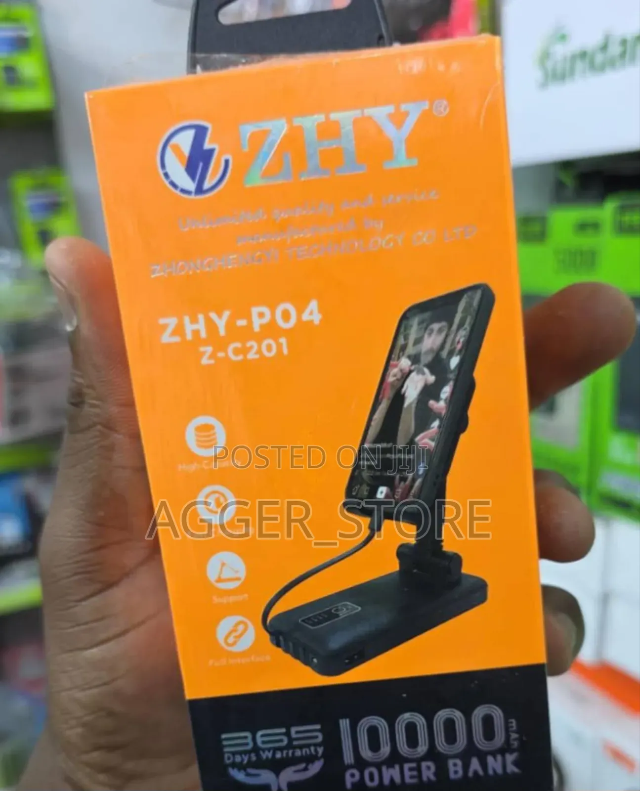 Zhy 10000mah Powerbank With Phone Stand