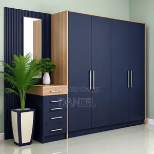 Kabati La Nguo Mi Nne Pamoja Na Dressing Table Combination Blue Color
