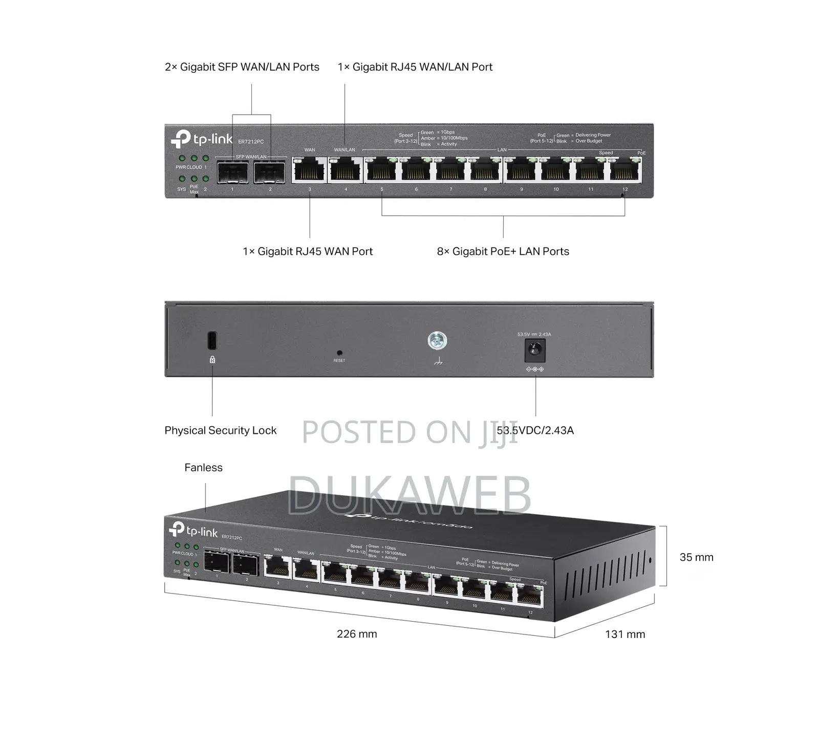 Tp-Link Er7212pc Omada Gigabit VPN Router – Brand New
