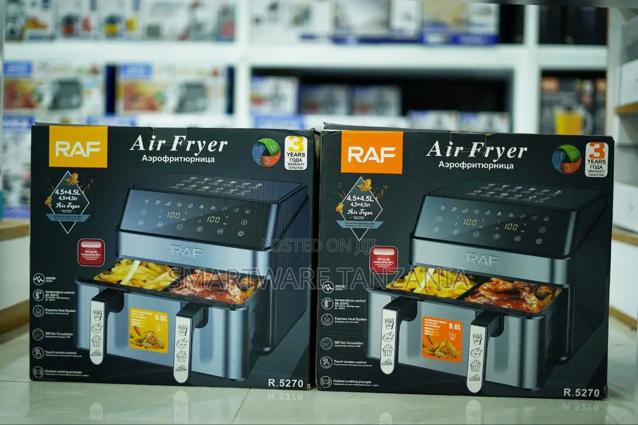 Raf Air Fryer 9l Dual Basket 2000w Digital Touchscreen Express Heat