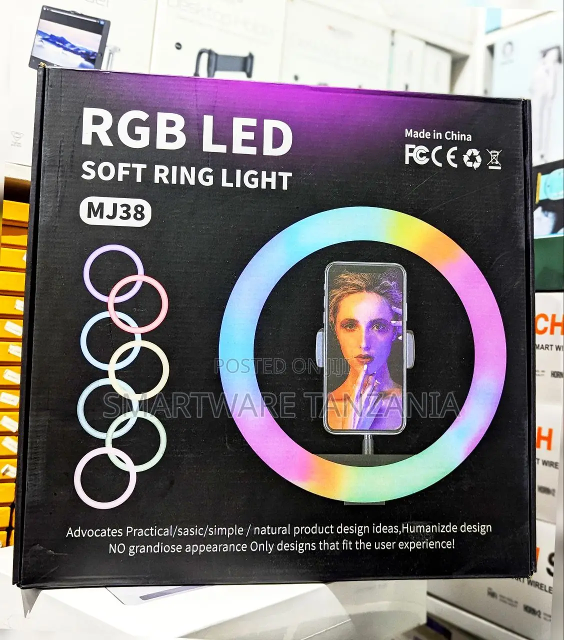 RGB Led Ring Light Mj38 Dimmable Color Changing Photography Video