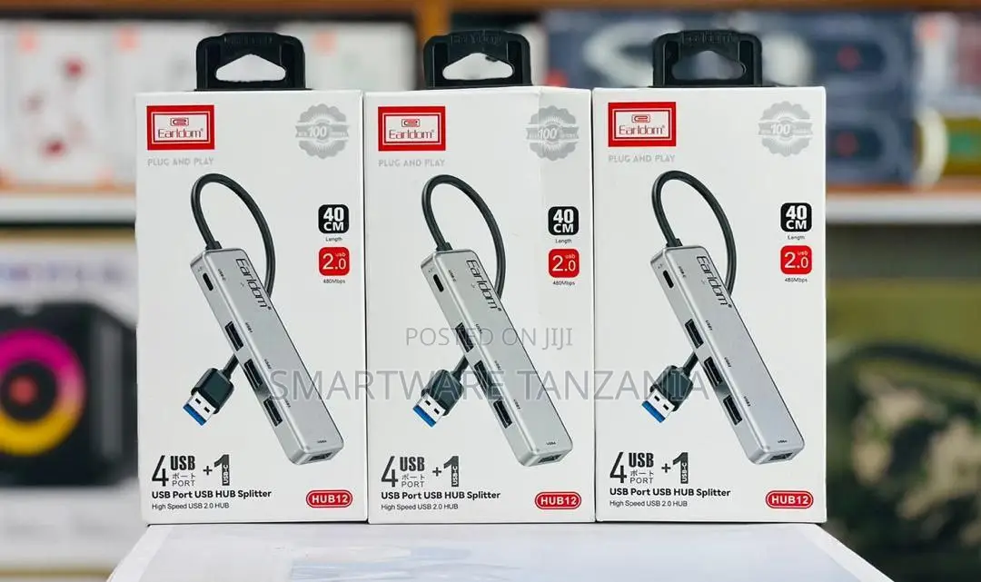 Earldom Usb Hub 4 Port Hub12 Splitter 40cm Cable Usb 2.0 High Speed