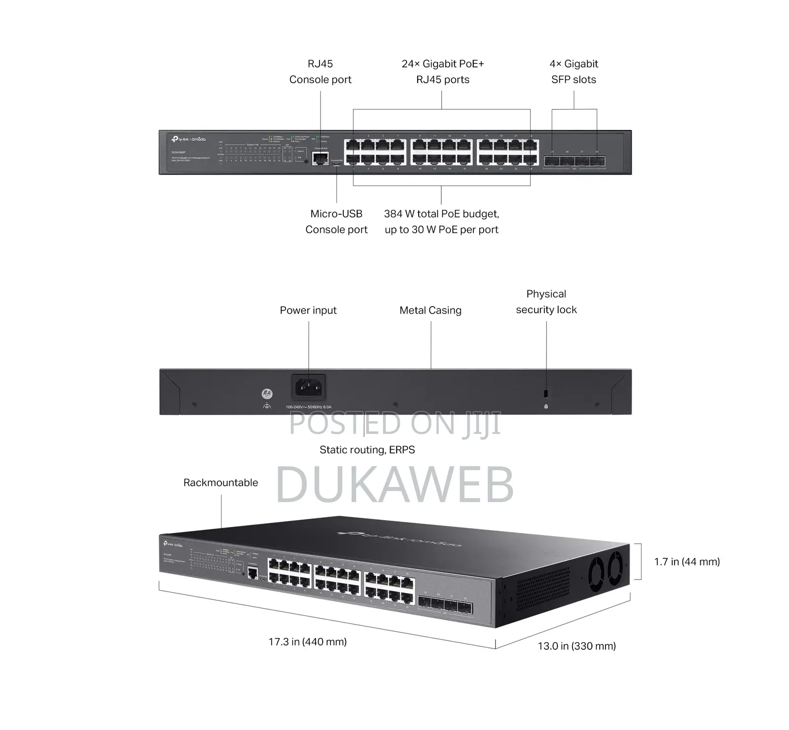 Tp-Link Omada Sg3428mp 24-Port Gigabit Poe+ Managed Switch – Brand New