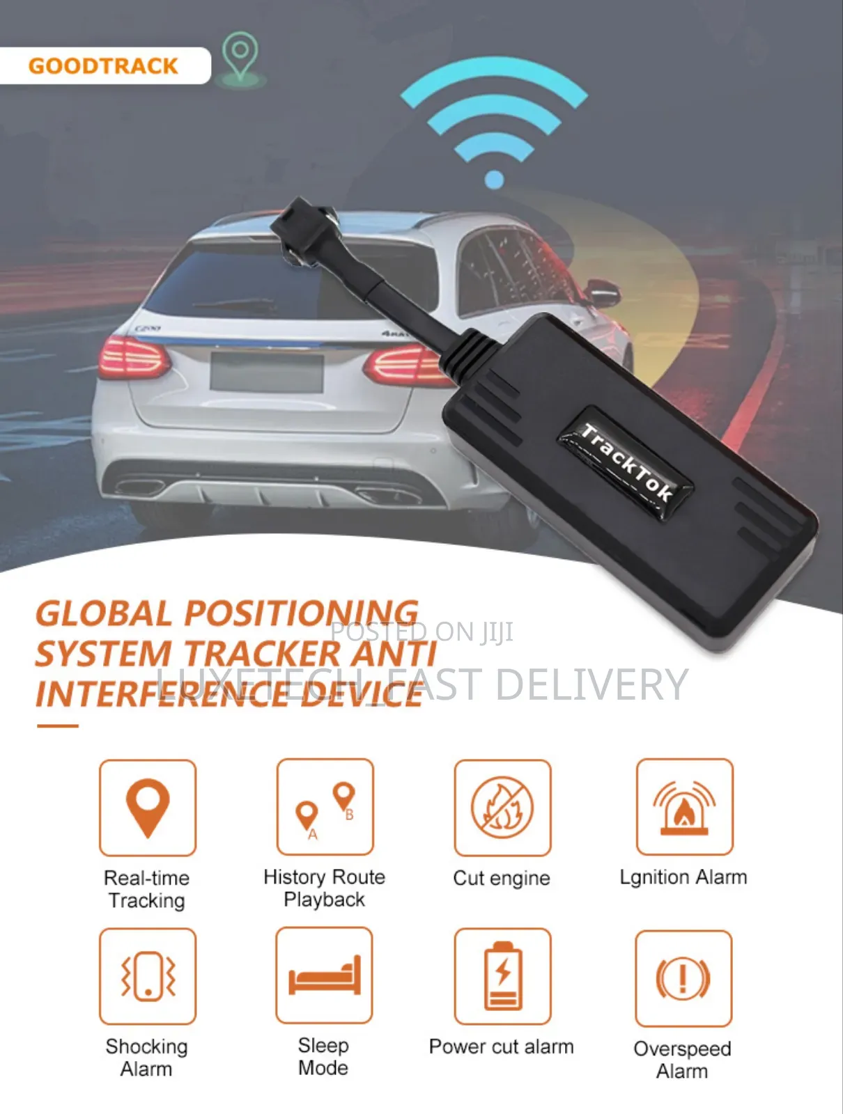 TrackTok GPS Tracker With Remote Engine Cut-Off, SOS Alarm, Anti-Theft