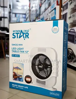Winning Star Table Fan 12 Inch St-4057 Led Light Rechargeable