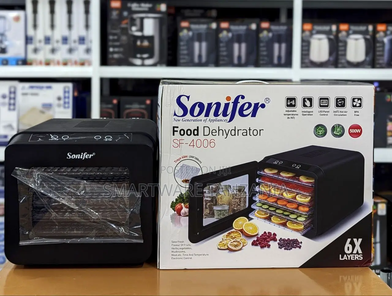 Sonifer 6-layer Food Dehydrator Sf-4006 500w Digital Fruit Veg Dryer
