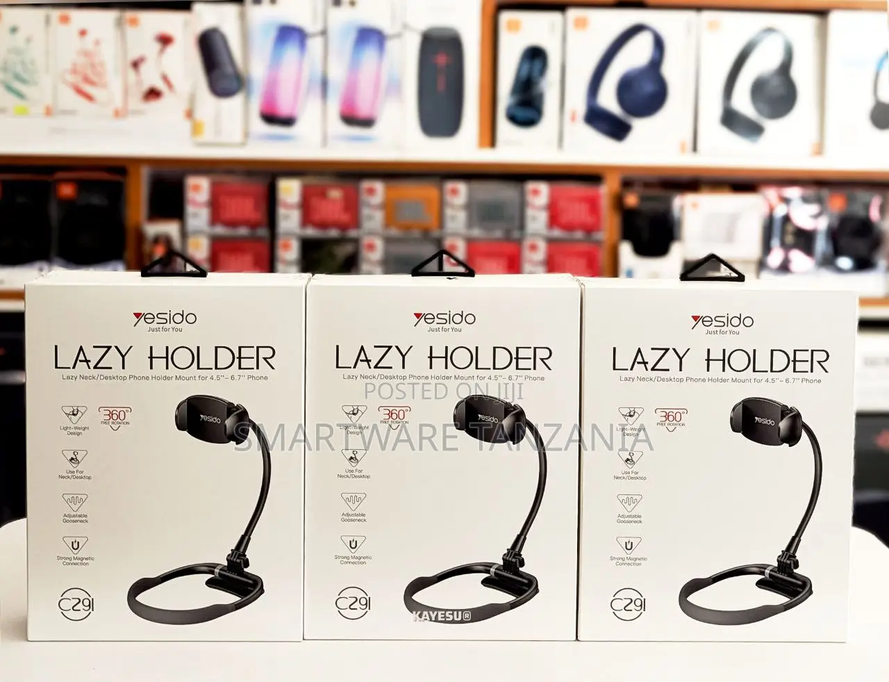 Yesido Lazy Holder Flexible Neck Phone Mount 360 Rotation Desktop