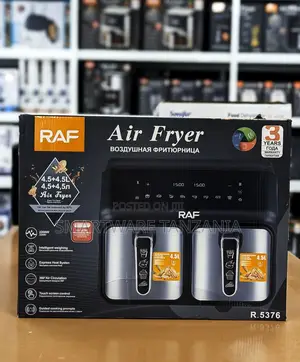 Raf Dual Basket Air Fryer 9l 2200w Digital Touch Screen Twin Zones