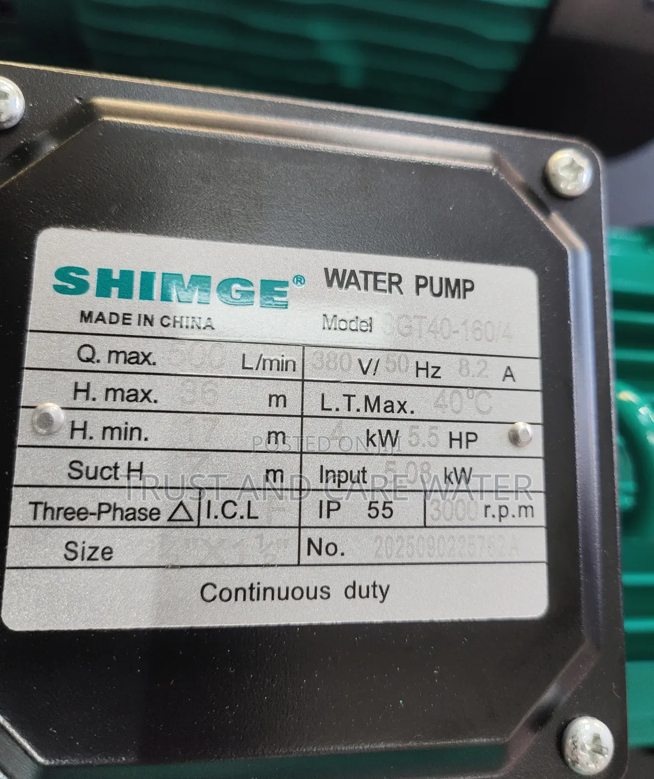Shimge Surface Pump 5.5hp (21⁄2 X 11⁄2 Inch)