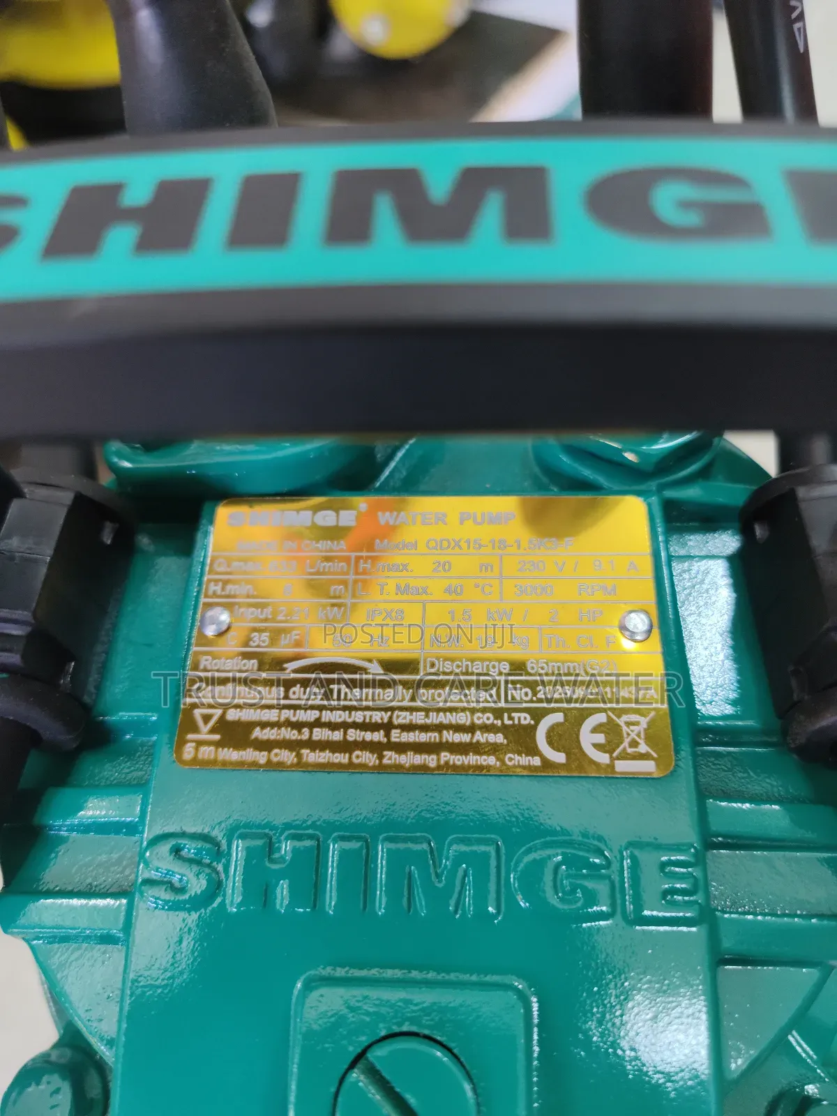 Shimge Water Pump 2hp (1.5inch)