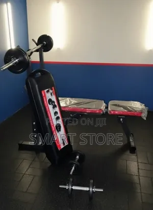 Complete Bench Press Set With 50kg Dumbbell Barbell