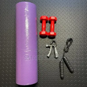 Starter Set Yoga Mat, 2kg Dumbbell, Skipping Rope Hand Grip
