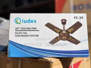 Qiudes Ceiling Fan Size 24 Brown