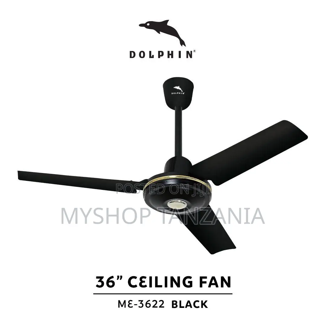 Dolphin Ceiling Fan Size 36 Black