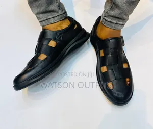 Viatu Wazi or Open Shoes Vya Leather Materials