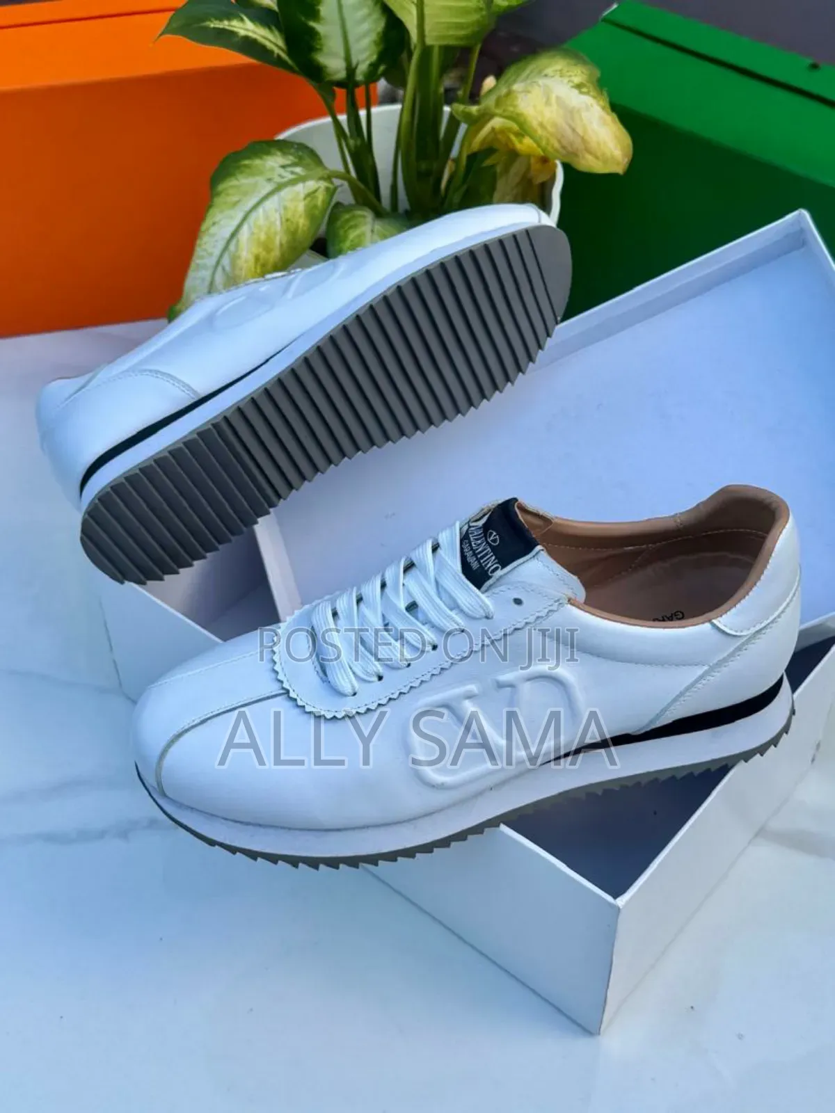 Men's Shoes Vlentino Material Leather Color White