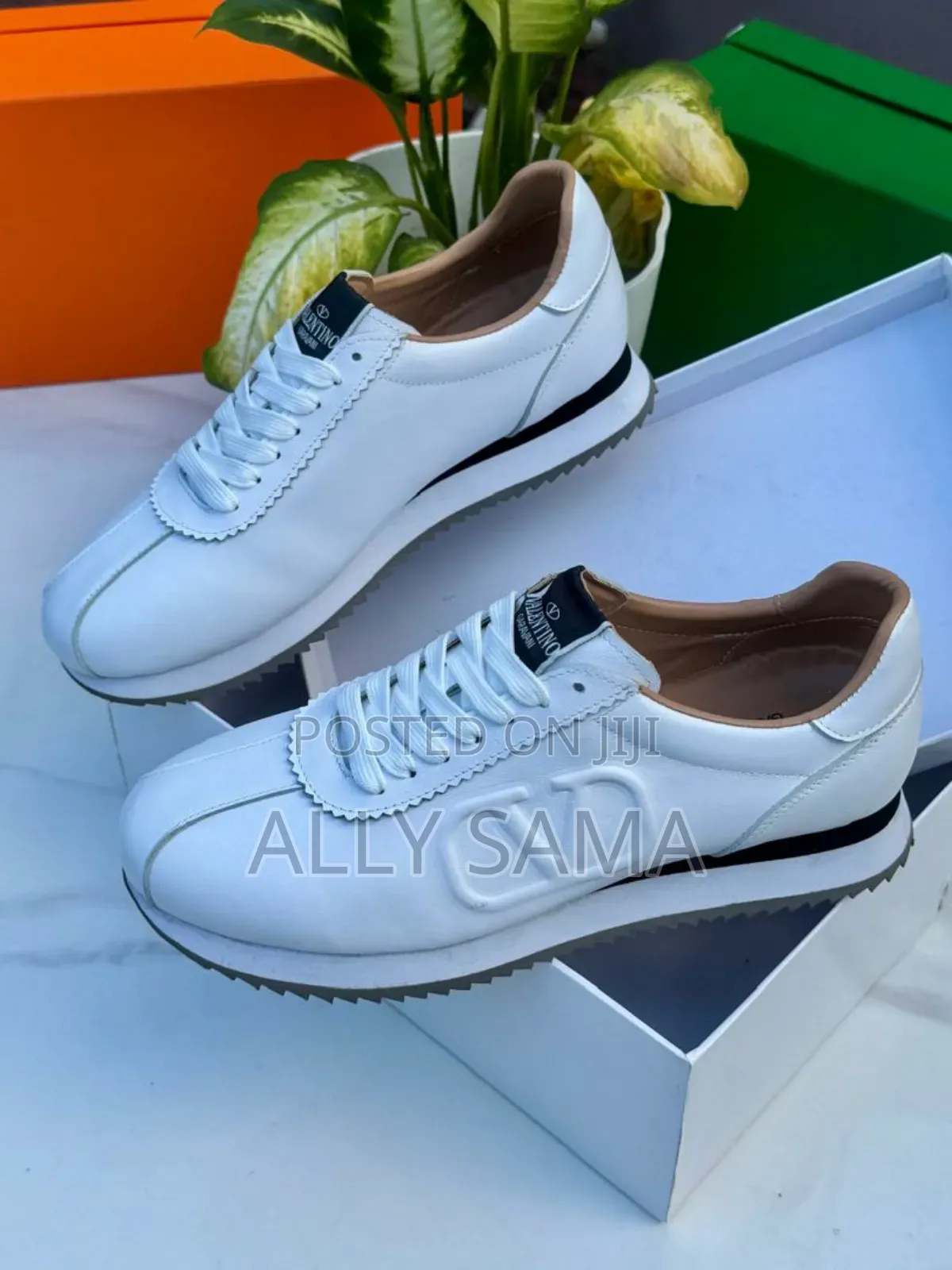 Men's Shoes Vlentino Material Leather Color White