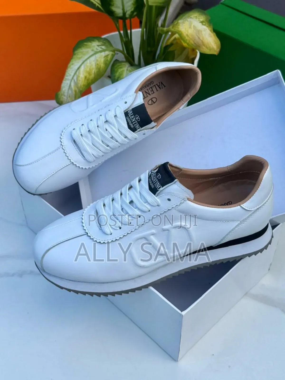 Men's Shoes Vlentino Material Leather Color White