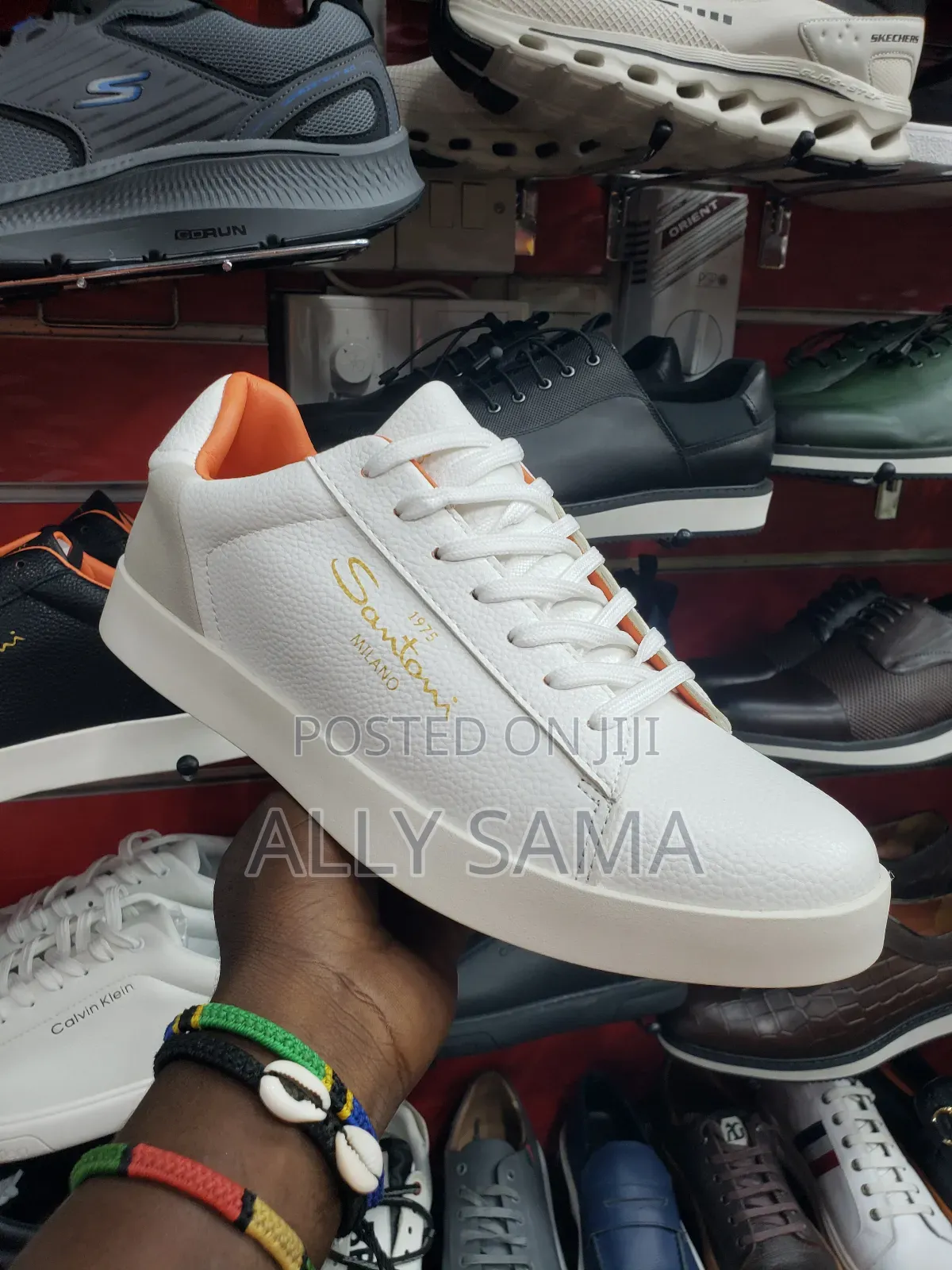 Men's Sneakers Santon Material Leather Color White