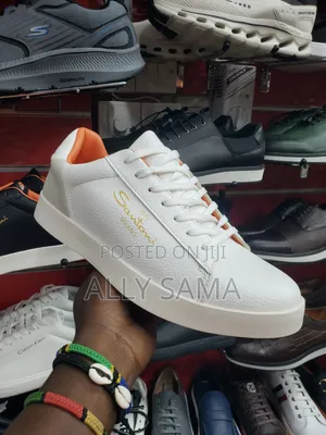 Men's Sneakers Santon Material Leather Color White