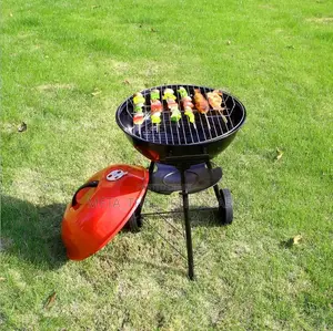 Portable Charcoal Barbecue Grill With Wheels