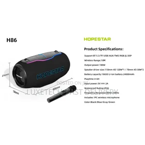 Hopestar H86 Portable Speakers 180w With Wireless Microphone