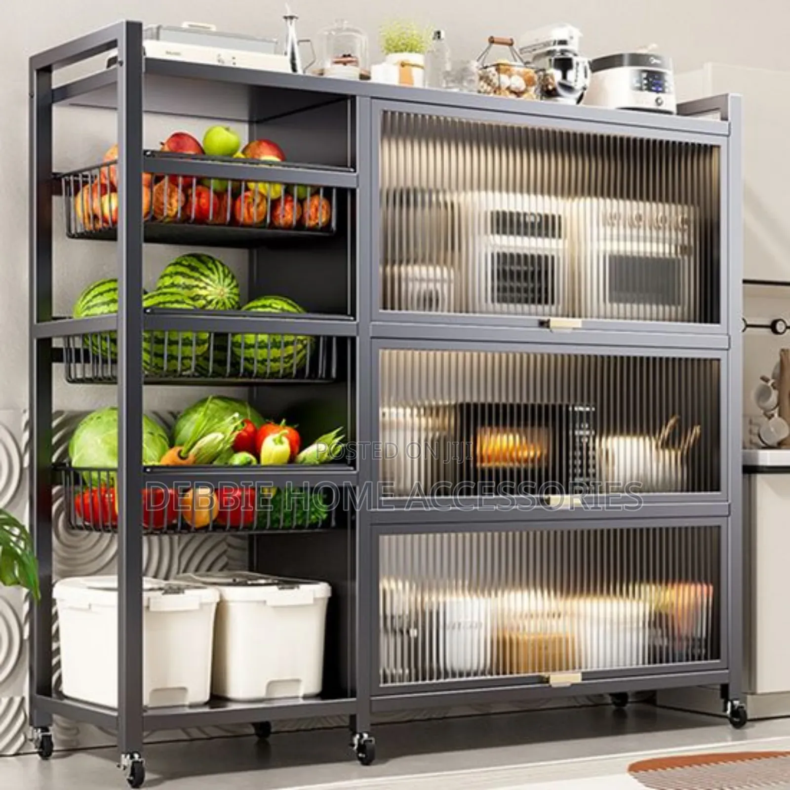 Freestanding Metal Kitchen Storage Cabinet.