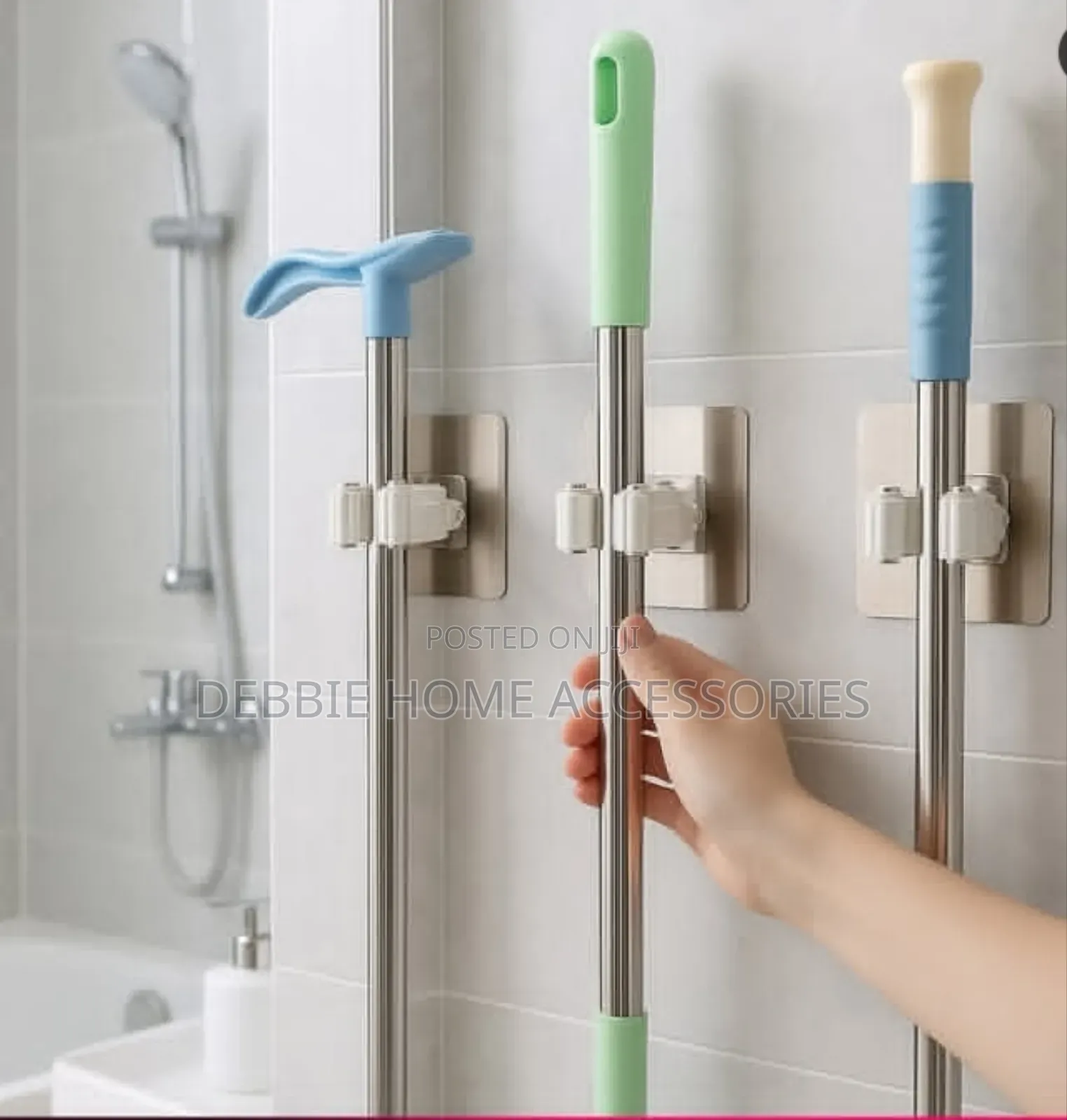 Self-Adhesive Broom and Mop Holders
