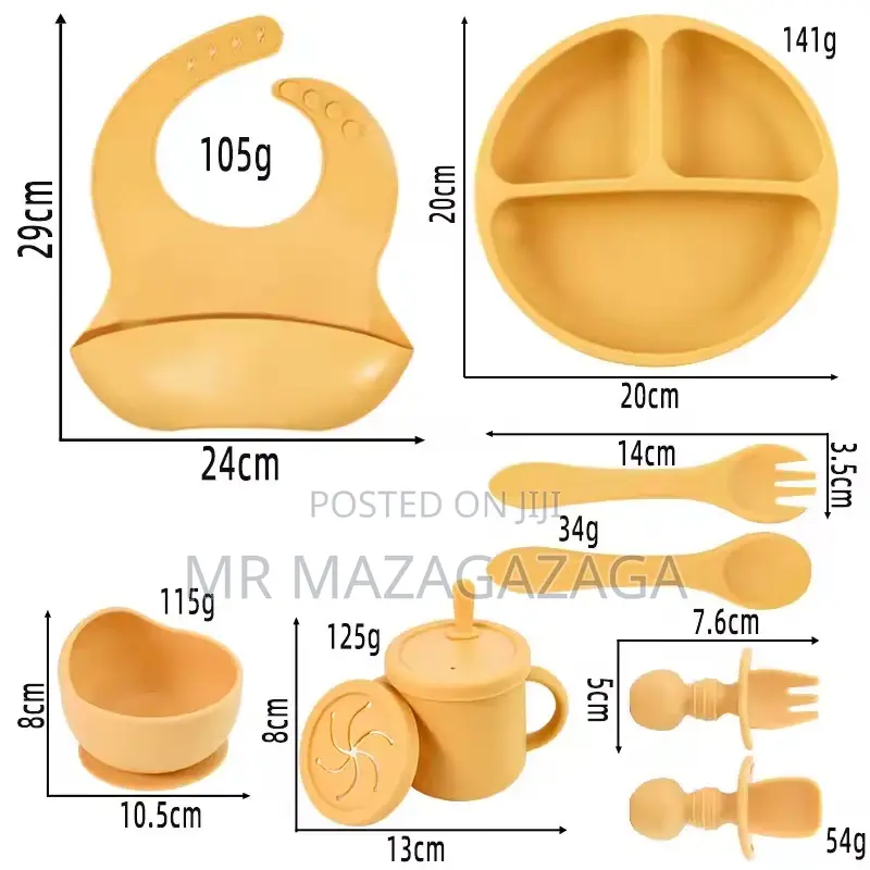 Silicone Baby Feeding Set – 8 PCS