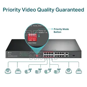 Tp-Link Tl-Sl1218p 16-Port Poe+ Switch With Extend Mode – Brand New