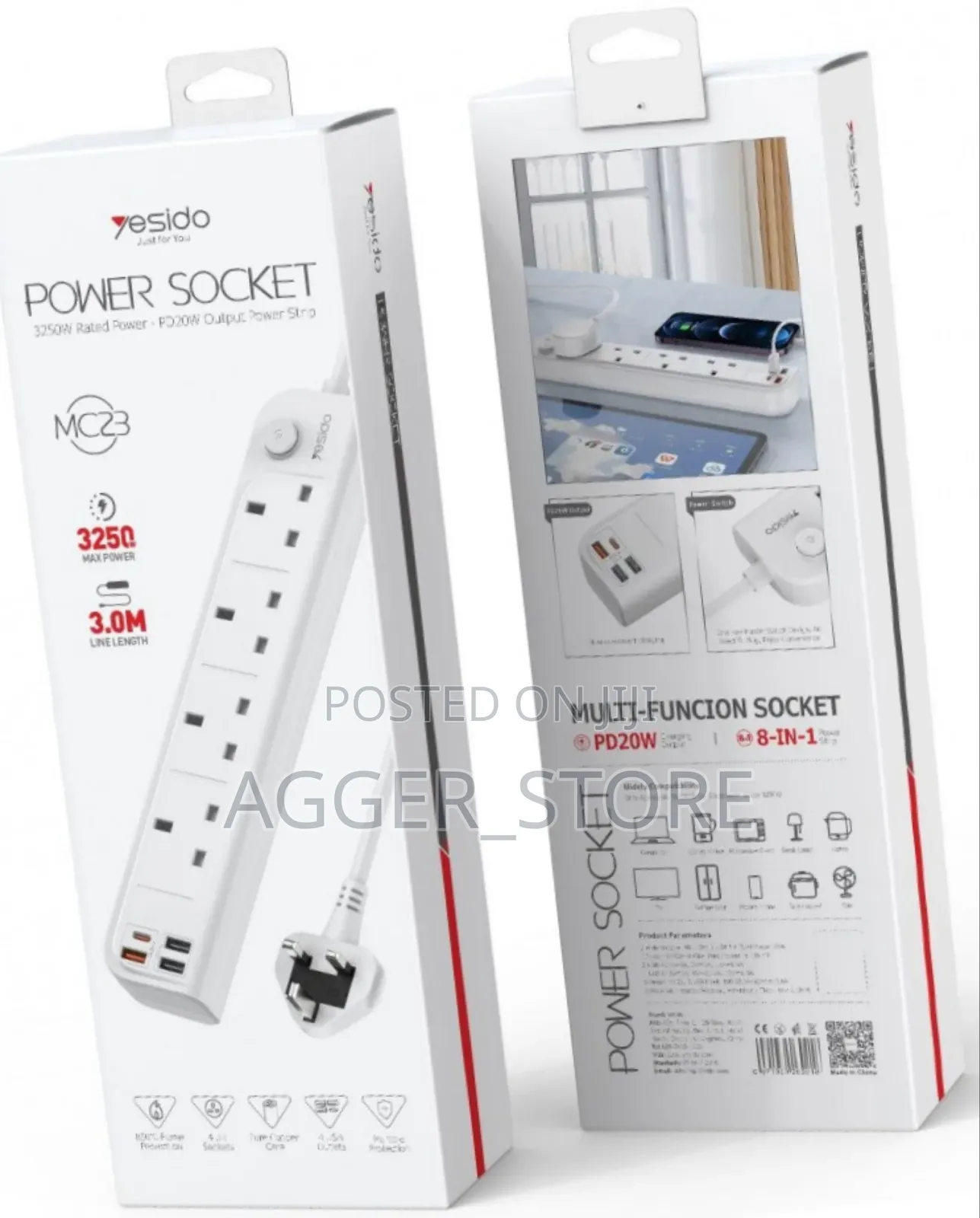 Yesido Power Socket Multifunctional 8 in 1