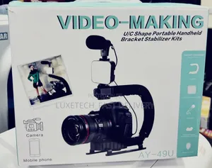 Video Making Kit With Portable Handheld Stabilizer for Phones/Cameras