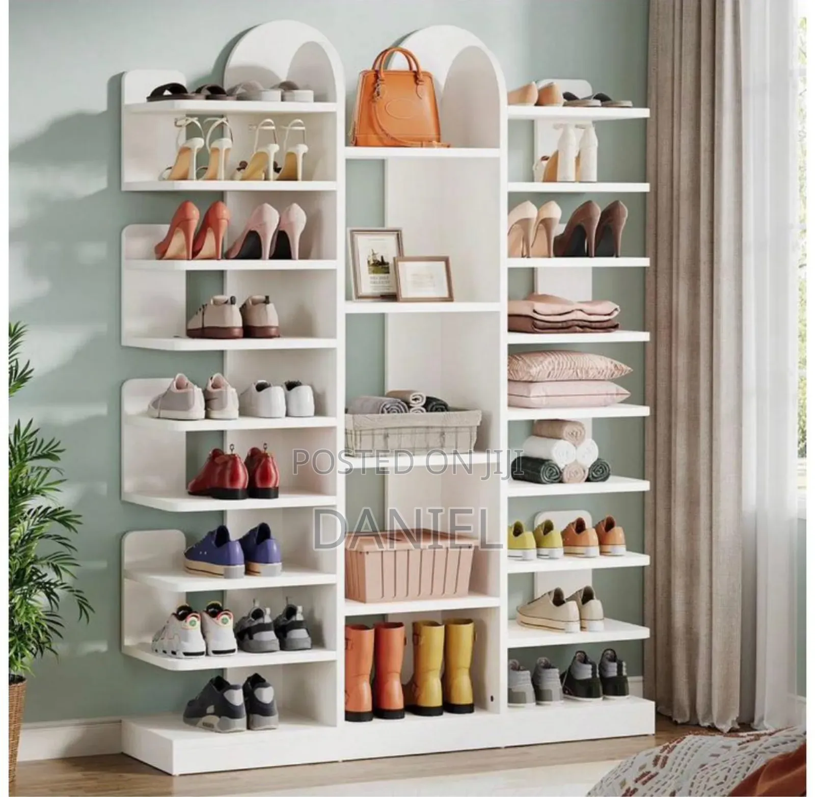 Shoeracks Ya Viatu Na Mikoba Multipurpose White Color