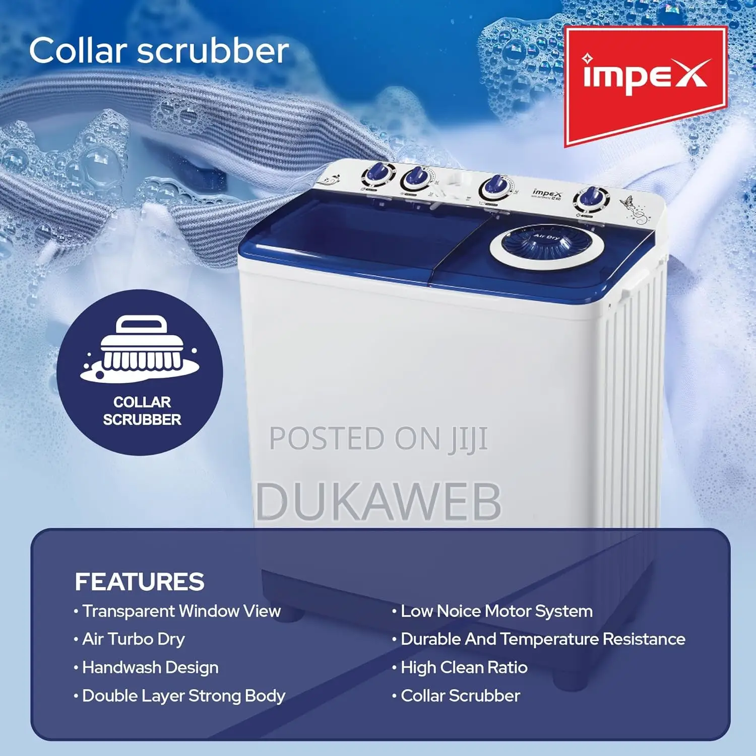 Impex Wm 4202 10kg Semi-Automatic Washing Machine – Brand New