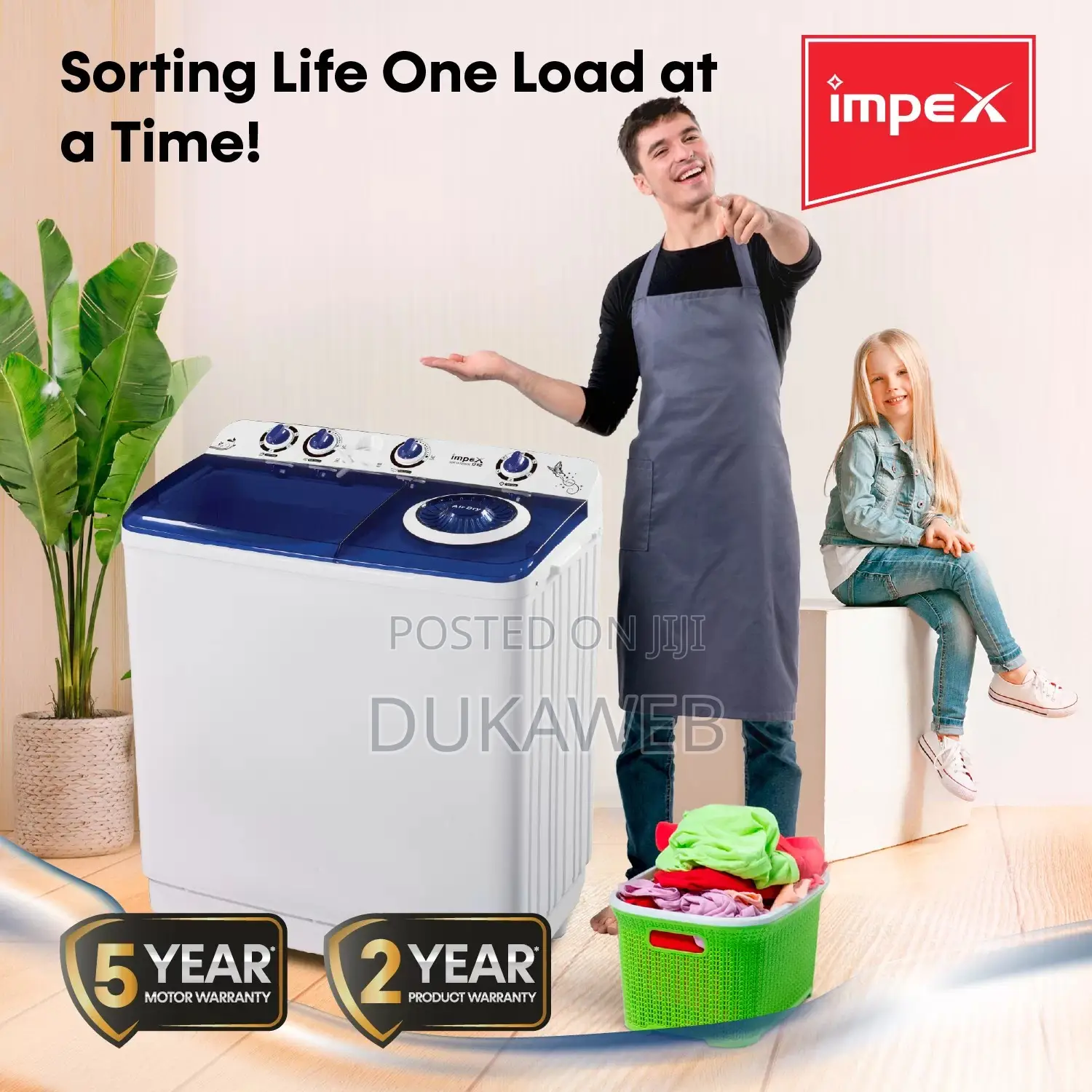 Impex Wm 4205 12kg Semi-Automatic Washing Machine – Brand New