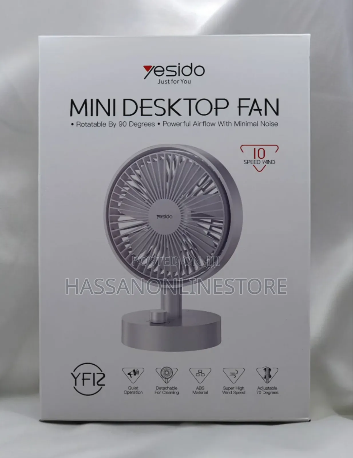 Yesido Yf12 7 Blades Mini Desktop Fan