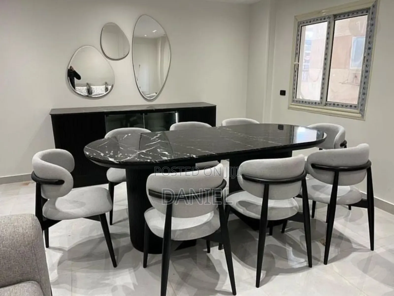 Dining Table Ya Viti Nane Hard Wood Top Marble (Granite)