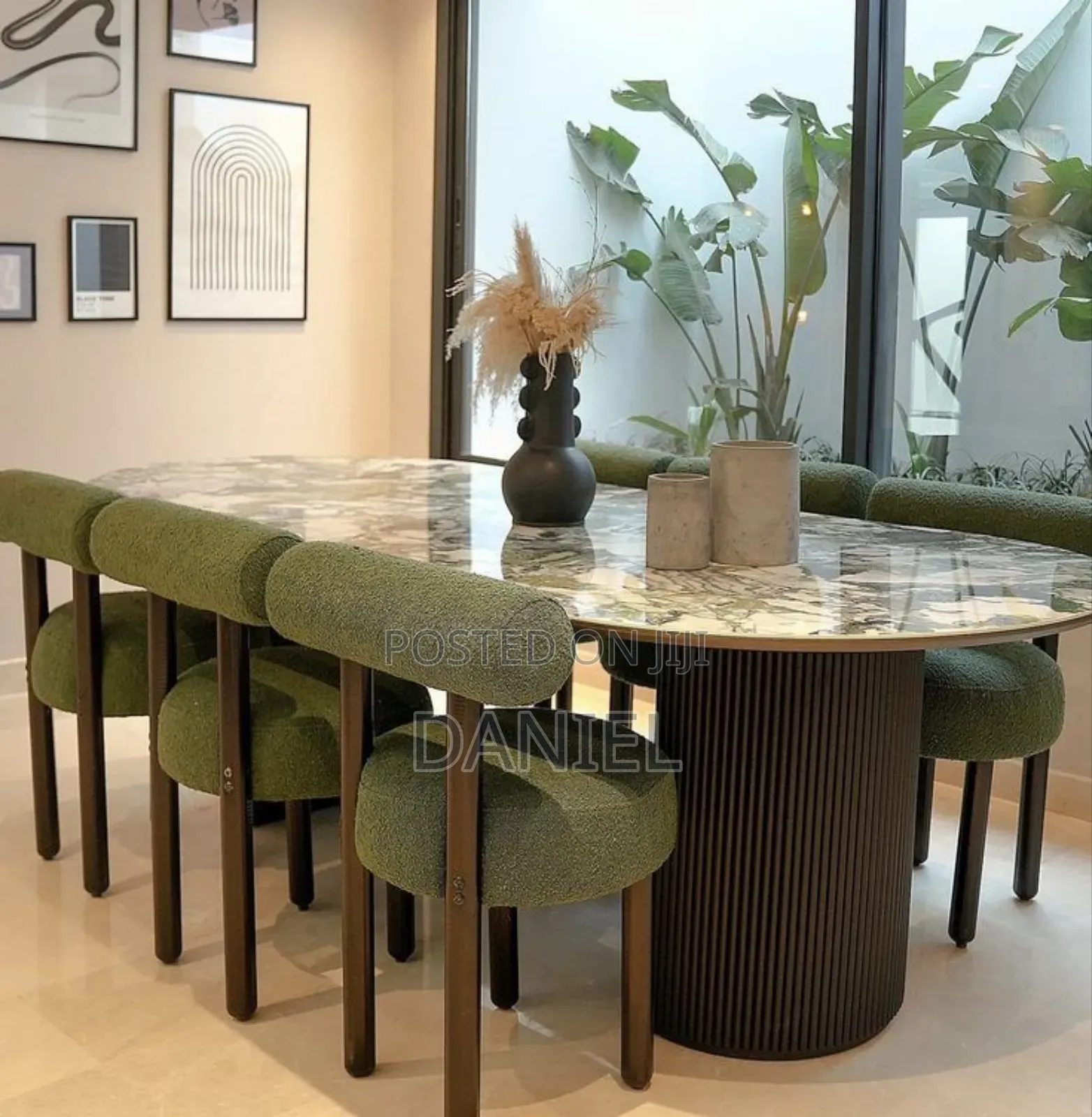 Dining Table Ya Viti Nane Hard Wood Top Marble (Granite)