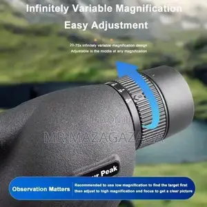 25–75×60 Dual Focusing Spotting Scope With Stand