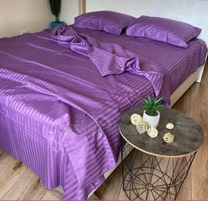 Shuka Za Uganda Zenye Strips 2 Bedsheets+ 4 Pillow Cases Pure Cotton