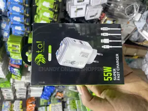 55w Super Fast Charger With Usb C and Lightning Cable (iPhone) Cable